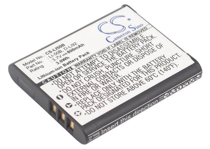 3.7V, 800mAh, Li-ion Battery fits Pentax, Megazoom X70, Optio I-10, 2.96Wh