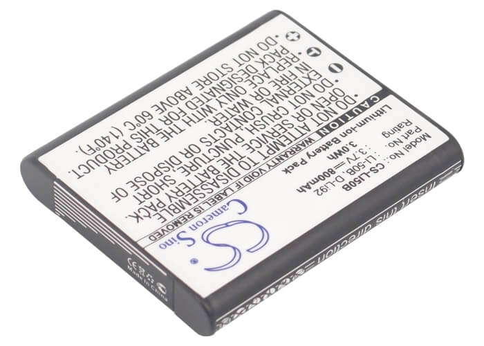 3.7V, 800mAh, Li-ion Battery fits Olympus, D-750, D-755, 2.96Wh