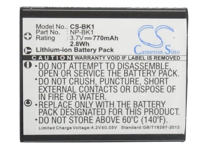 3.7V, 770mAh, Li-ion Battery fits Sony, Cyber-shot Dsc-s950p, cyber-shot Dsc-s950s, 2.849Wh