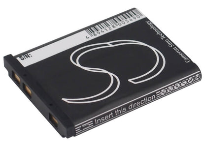 Camera 3.7V, 660mAh, Li-ion Battery fits Pentax, Optio L40, optio Ls1100, 2.442Wh