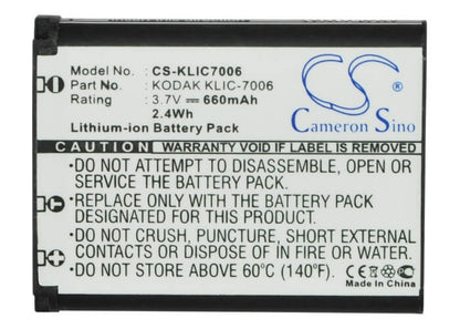 3.7V, 660mAh, Li-ion Battery fits Ricoh, Dm-6370, Ds-6365, 2.442Wh