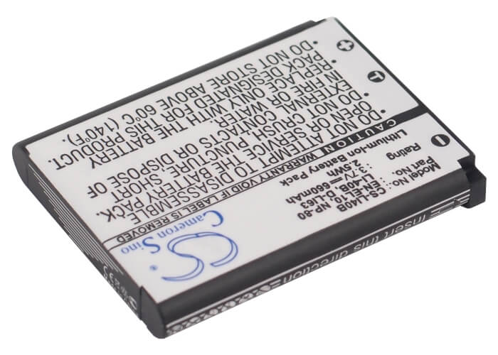 Camera 3.7V, 660mAh, Li-ion Battery fits Casio, Exilim Ex-z1, exilim Ex-z2, 2.442Wh