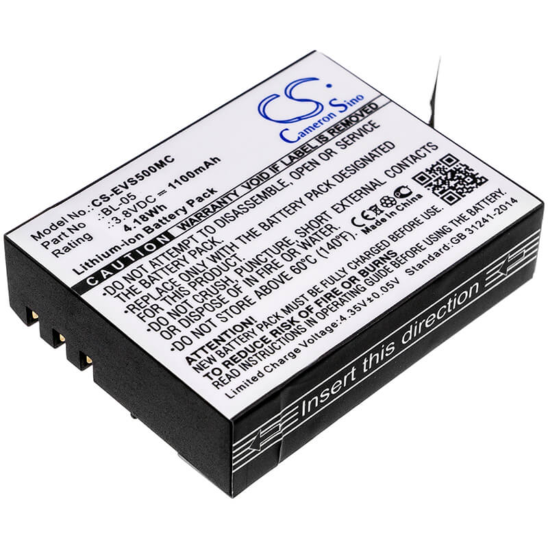 3.8V, 1100mAh, Li-ion Battery fits Ezviz, S5 Plus, S5 Plus Sports, 4.18Wh