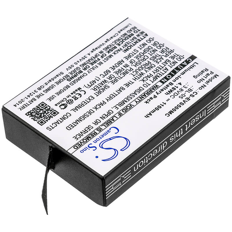 3.8V, 1100mAh, Li-ion Battery fits Ezviz, S5 Plus, S5 Plus Sports, 4.18Wh