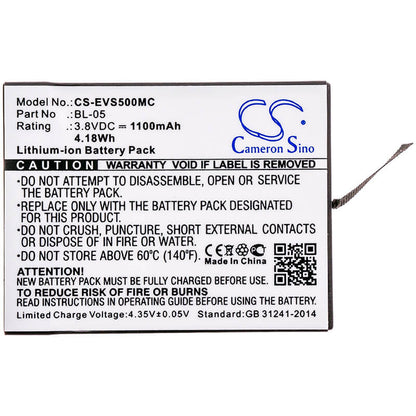 3.8V, 1100mAh, Li-ion Battery fits Ezviz, S5 Plus, S5 Plus Sports, 4.18Wh