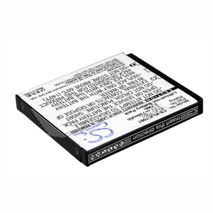 3.7V, 720mAh, Li-ion Battery fits Rollei, Cl200, Cl-200, 2.664Wh