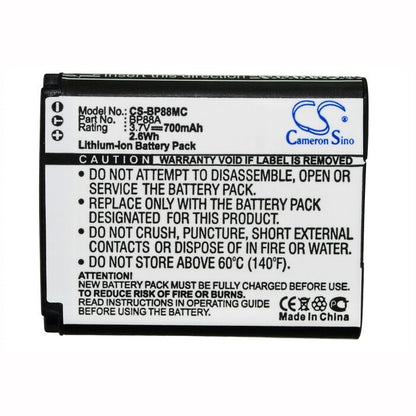 3.7V, 700mAh, Li-ion Battery fits Samsung, Dv200, Dv300, 2.59Wh