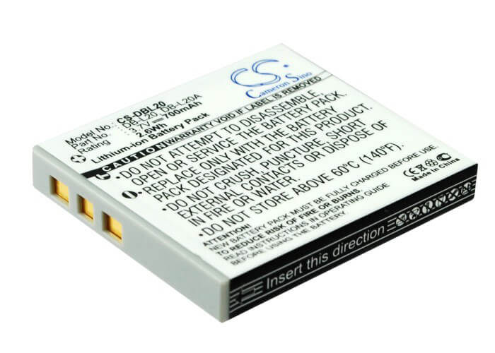 3.7V, 700mAh, Li-ion Battery fits Sanyo, Xacti Dmx-c1, Xacti Dmx-c4(d), 2.59Wh