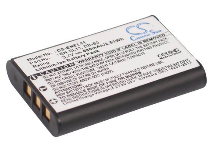 3.7V, 680mAh, Li-ion Battery fits Olympus, Fe-370, 2.516Wh