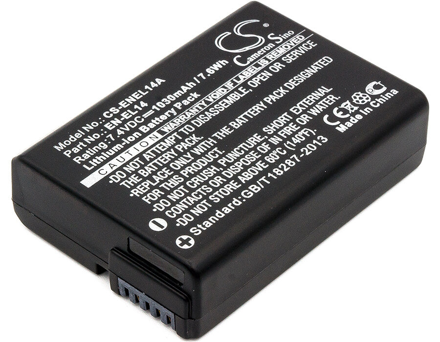 7.4V, 1030mAh, Li-ion Battery fits Nikon, Coolpix P7000, Coolpix P7100, 7.622Wh