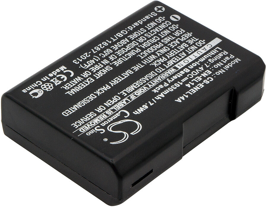 7.4V, 1030mAh, Li-ion Battery fits Nikon, Coolpix P7000, Coolpix P7100, 7.622Wh