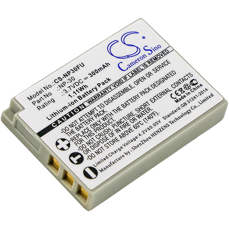 3.7V, 300mAh, Li-ion Battery fits Fujifilm, Finepix F440, Finepix F440 Zoom, 1.11Wh