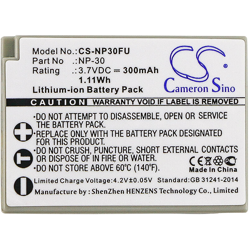 3.7V, 300mAh, Li-ion Battery fits Fujifilm, Finepix F440, Finepix F440 Zoom, 1.11Wh