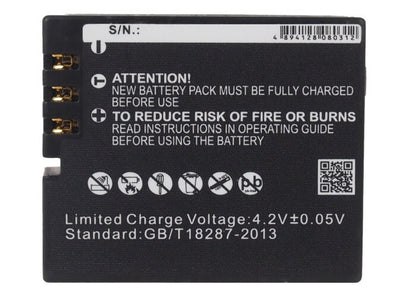 3.7V, 900mAh, Li-Polymer Battery fits Astak, Action Pro, Action Pro Cm7000, 3.33Wh
