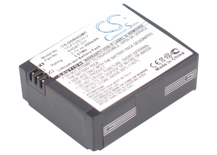3.7V, 950mAh, Li-ion Battery fits Rollei, Ac420, Action Cam 420, 3.515Wh