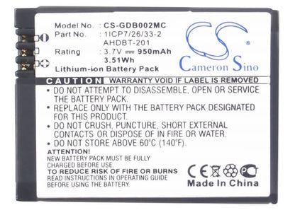 3.7V, 950mAh, Li-ion Battery fits Mevo, A7310, 3.515Wh
