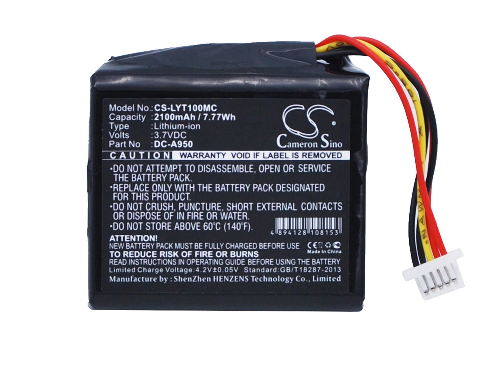 3.7V, 2100mAh, Li-ion Battery fits Lytro, Illum A1, Illum F1, 7.77Wh