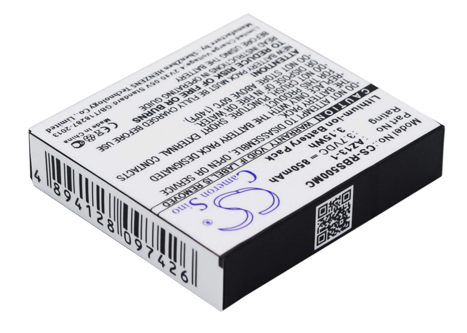 3.7V, 850mAh, Li-ion Battery fits Xiaoyi, Az13-1, Az13h, 3.145Wh