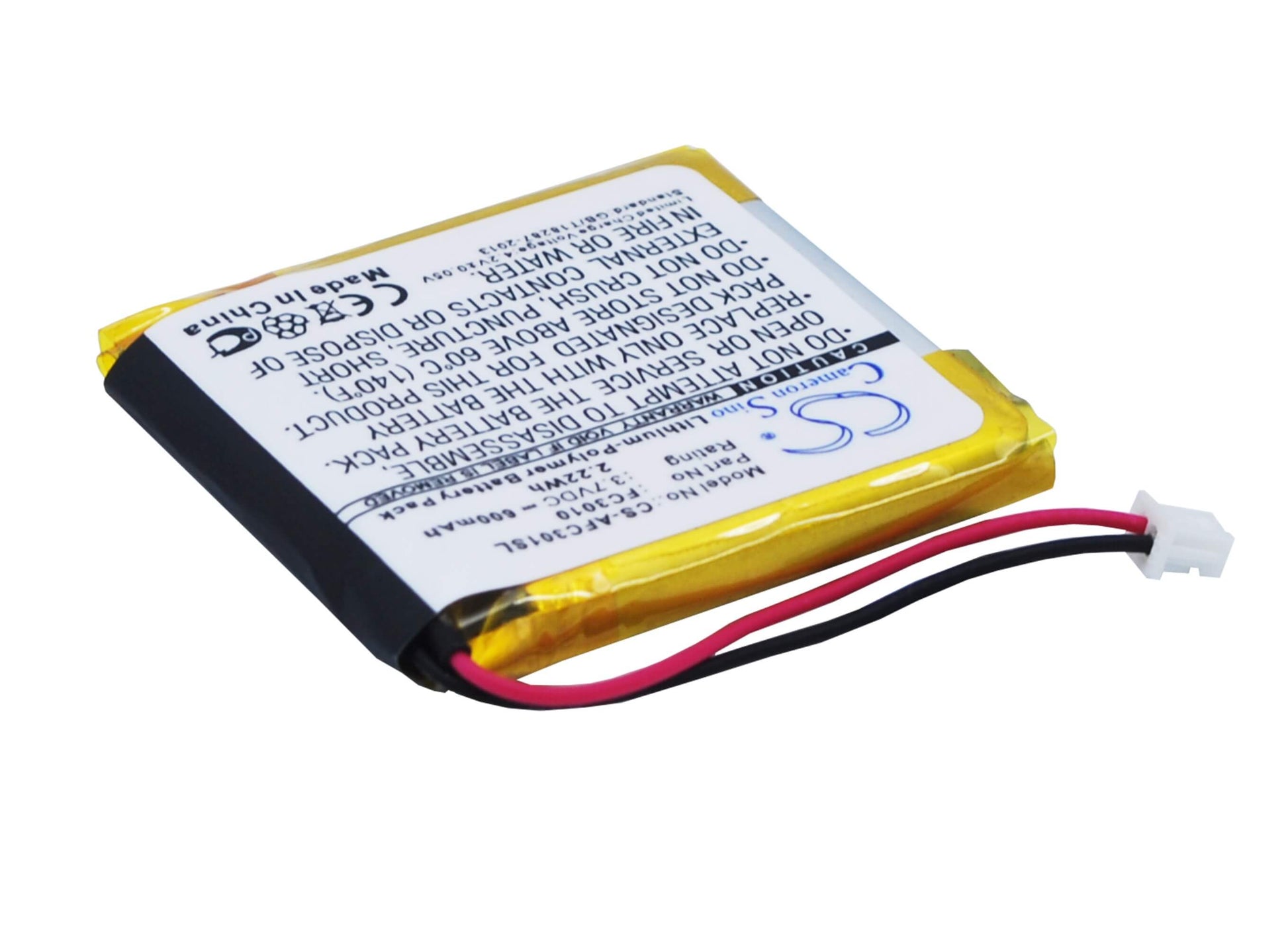 3.7V, 600mAh, Li-Polymer Battery fits Acme, Fc3010, Flycam3, 2.22Wh