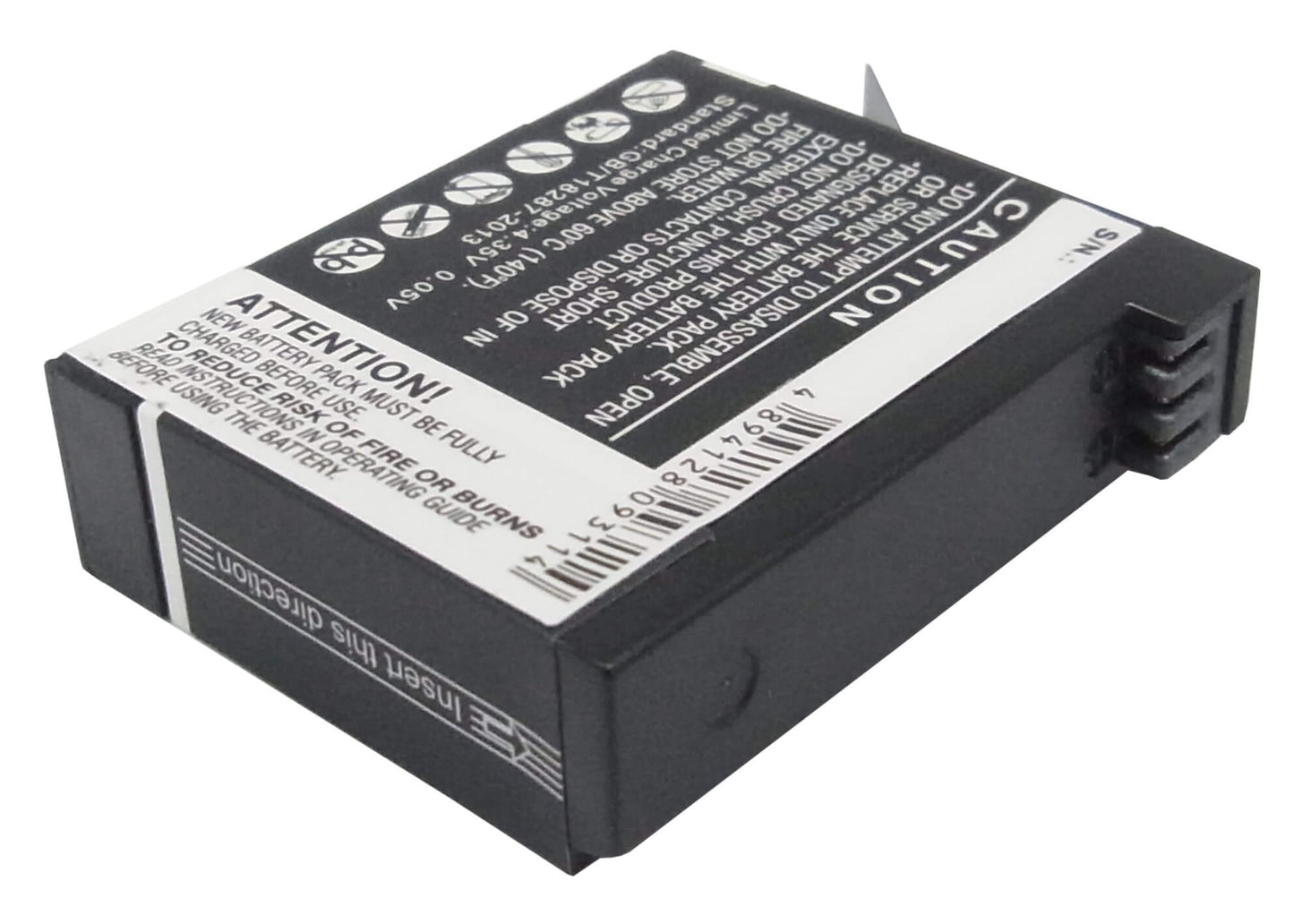 3.8V, 1160mAh, Li-ion Battery fits Gopro, Hero 4, Hero 4 Black, 4.408Wh