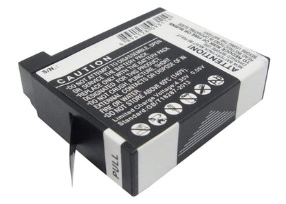 3.8V, 1160mAh, Li-ion Battery fits Gopro, Hero 4, Hero 4 Black, 4.408Wh