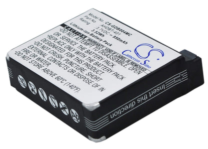3.7V, 950mAh, Li-ion Battery fits Gopro, Hero 4, Hero 4 Black, 3.515Wh