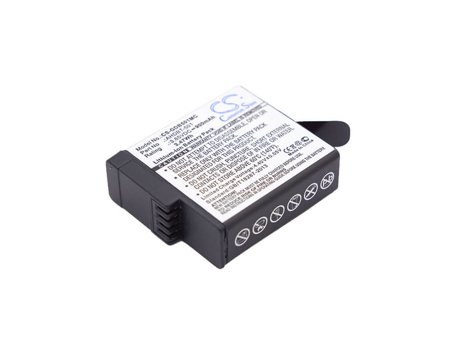 3.85V, 900mAh, Li-ion Battery fits Gopro, 601-10197-00, Aabat-001, 3.465Wh