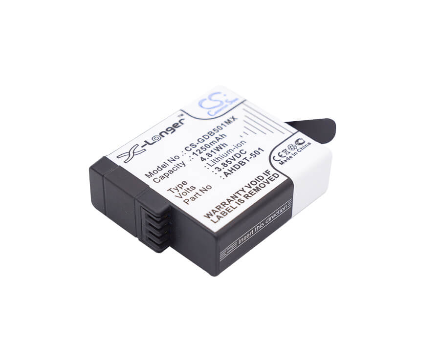 3.85V, 1250mAh, Li-ion Battery fits Gopro, 601-10197-00, Aabat-001, 4.8125Wh