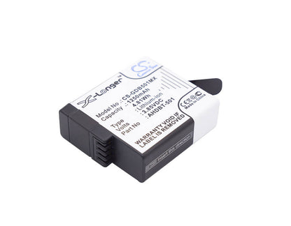 3.85V, 1250mAh, Li-ion Battery fits Gopro, 601-10197-00, Aabat-001, 4.8125Wh