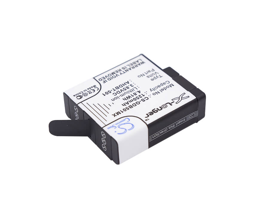 3.85V, 1250mAh, Li-ion Battery fits Gopro, 601-10197-00, Aabat-001, 4.8125Wh