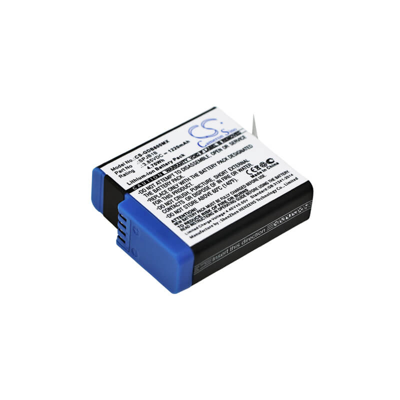 3.85V, 1220mAh, Li-ion Battery fits Gopro, Hd8.01, Hero 5 Black, 4.697Wh
