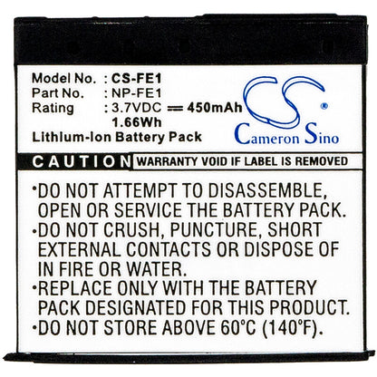 3.7V, 450mAh, Li-ion Battery fits Sony, Cyber-shot Dsc-t7, Cyber-shot Dsc-t7/b, 1.665Wh