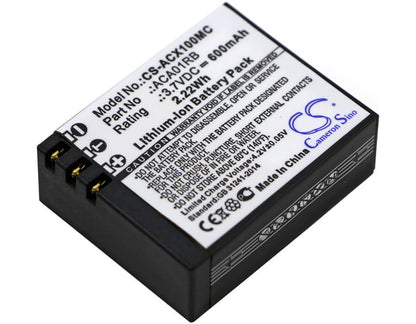 3.7V, 600mAh, Li-Polymer Battery fits Activeon, Cx, Cx Gold, 2.22Wh