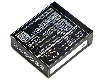 3.7V, 900mAh, Li-ion Battery fits Sjcam, Dx 288812, Dx 288813, 3.33Wh