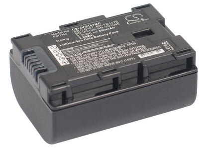 3.7V, 890mAh, Li-ion Battery fits Jvc, Gz-e10, Gz-e100, 3.293Wh
