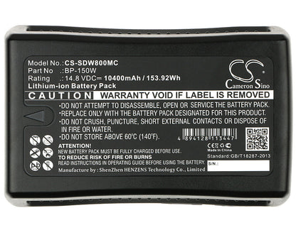 14.8V, 10400mAh, Li-ion Battery fits Sony, Dsr-250p, Dsr-600p, 153.92Wh