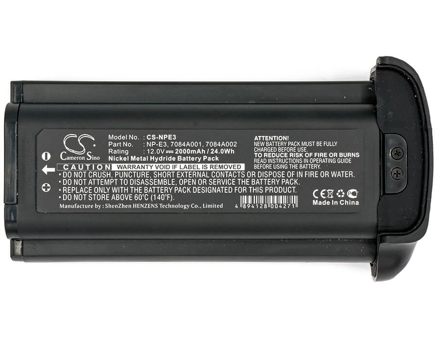 12.0V, 2000mAh, Ni-MH Battery fits Canon, Eos 1d, Eos 1d Mark Ii, 24Wh