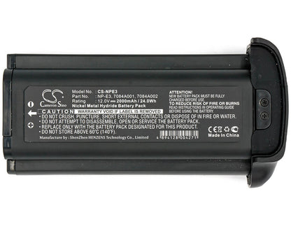 12.0V, 2000mAh, Ni-MH Battery fits Canon, Eos 1d, Eos 1d Mark Ii, 24Wh