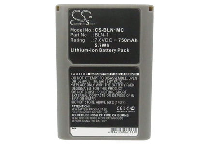 7.6V, 750mAh, Li-ion Battery fits Olympus, Em1 Ii, E-m1 Ii, 5.7Wh