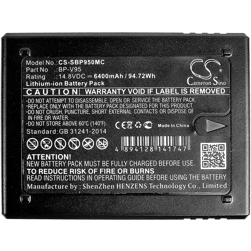 14.8V, 6400mAh, Li-ion Battery fits Sony, Pmw-400, Pmw-500, 94.72Wh