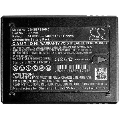 14.8V, 6400mAh, Li-ion Battery fits Sony, Pmw-400, Pmw-500, 94.72Wh