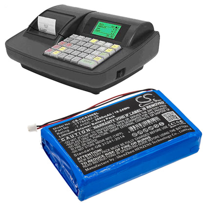 7.4V, 2600mAh, Li-Polymer Battery fits Uniwell, Cx3500, 19.24Wh