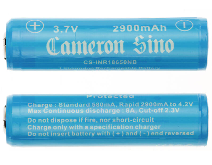3.7V, 2900mAh, Li-ion Battery fits Cameron Sino, 10440, 13450, 10.73Wh