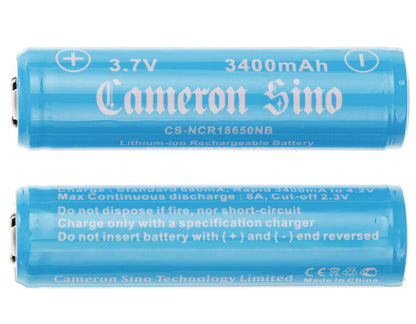 3.7V, 3400mAh, Li-ion Battery fits Cameron Sino, 10440, 13450, 12.58Wh