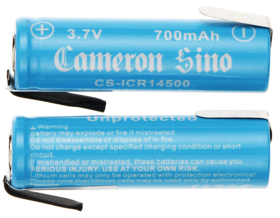 3.7V, 700mAh, Li-ion Battery fits Cameron Sino, Cs-icr14500nr, 2.59Wh