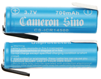 3.7V, 700mAh, Li-ion Battery fits Cameron Sino, Cs-icr14500nr, 2.59Wh