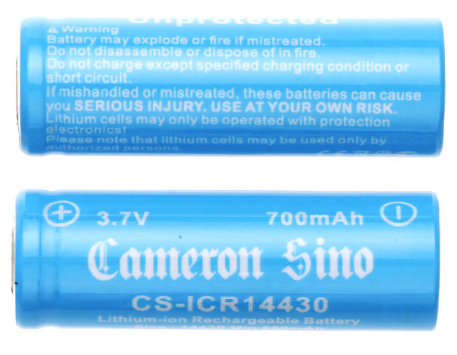 3.7V, 700mAh, Li-ion Battery fits Cameron Sino, Cs-icr14430ne, 2.59Wh