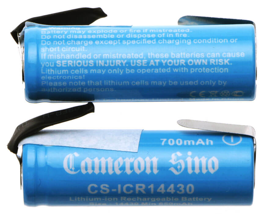3.7V, 700mAh, Li-ion Battery fits Cameron Sino, Cs-icr14430nt, 2.59Wh
