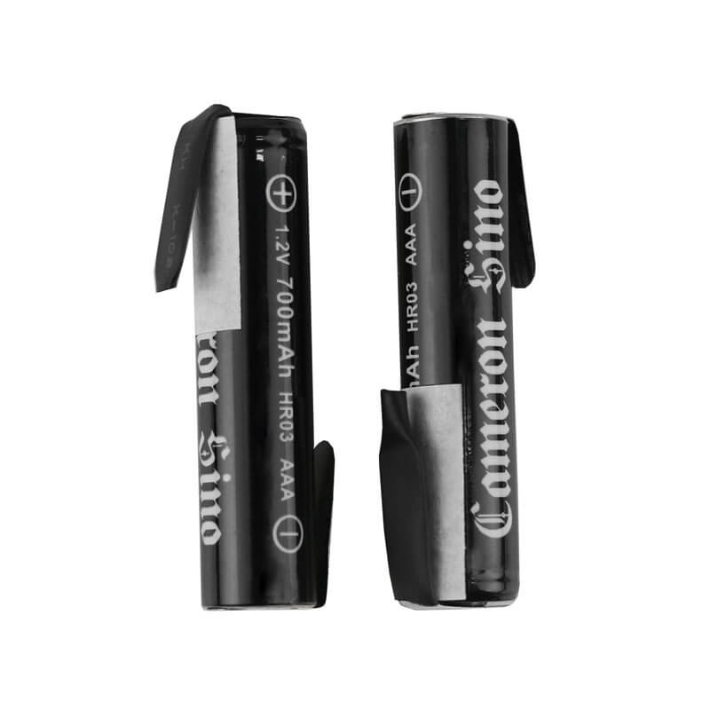 1.2V, 700mAh, 2 x Ni-MH Battery with reverse tabs fits Cameron Sino, Aaa, Am4, 0.84Wh