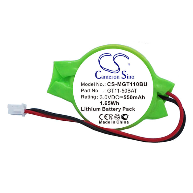 3.0V, 550mAh, Lithium Battery fits Mitsubishi, Got 1000 Series Display Termin, Gt10 Graphic Terminals, 1.65Wh